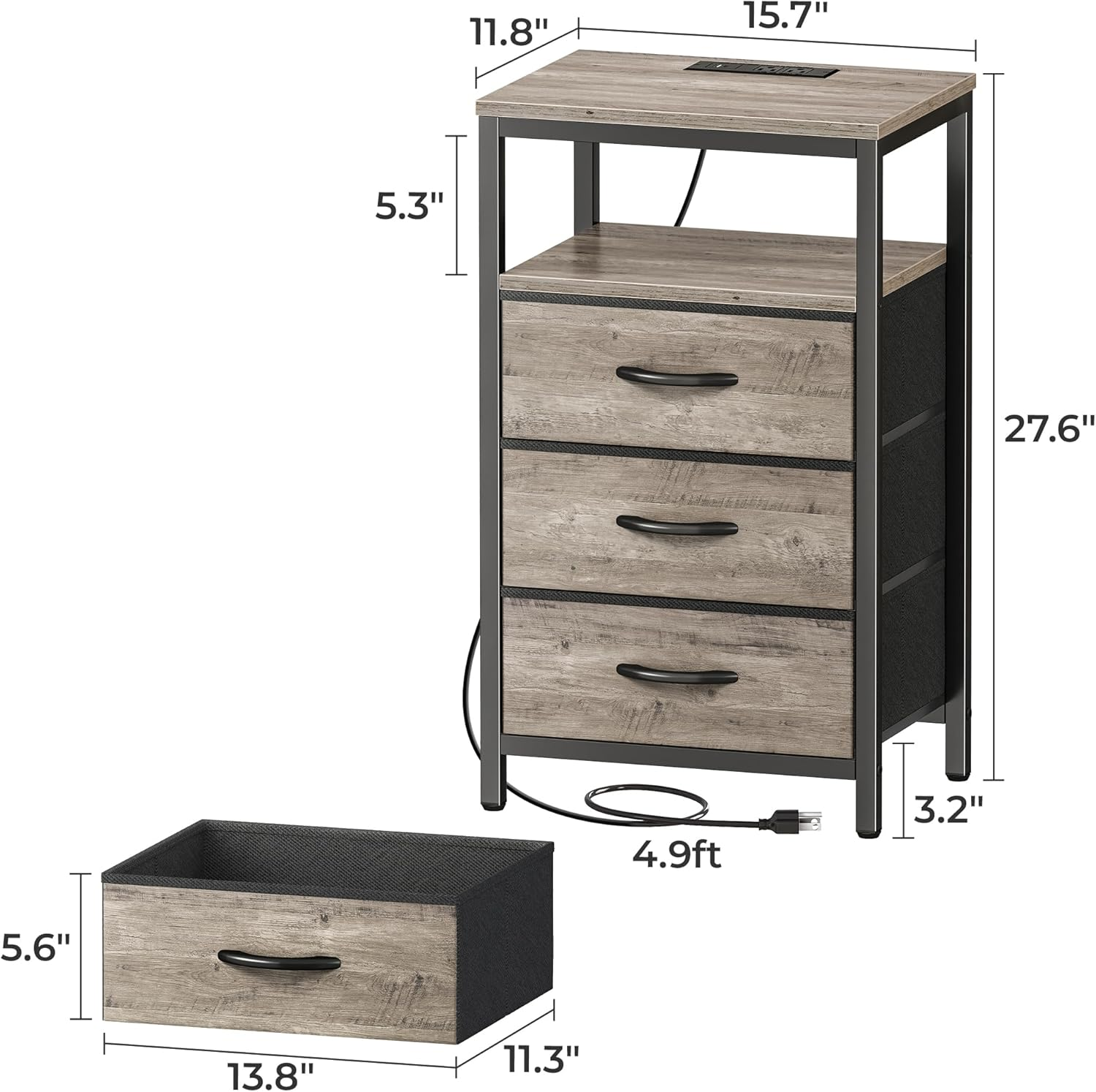 Smart Nightstand with Charging Station | Modern Bedroom Storage