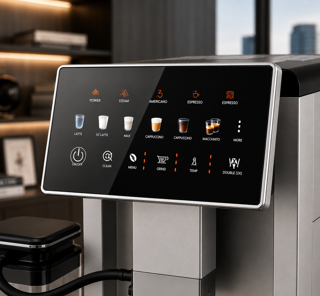 Smart Automatic Espresso Machine with Built-In Grinder & Milk Frother
