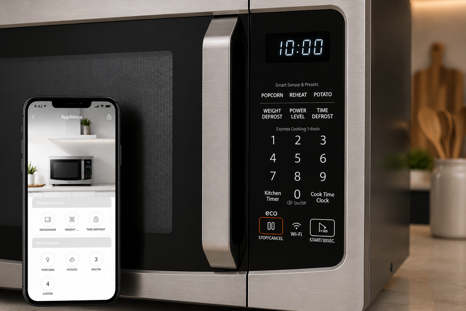 Smart Microwave Oven with Alexa, Sensor Cooking & App Control