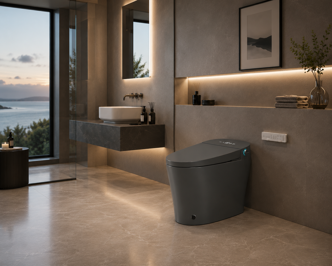 Smart Bidet Toilet with Heated Seat and Automatic Comfort Features