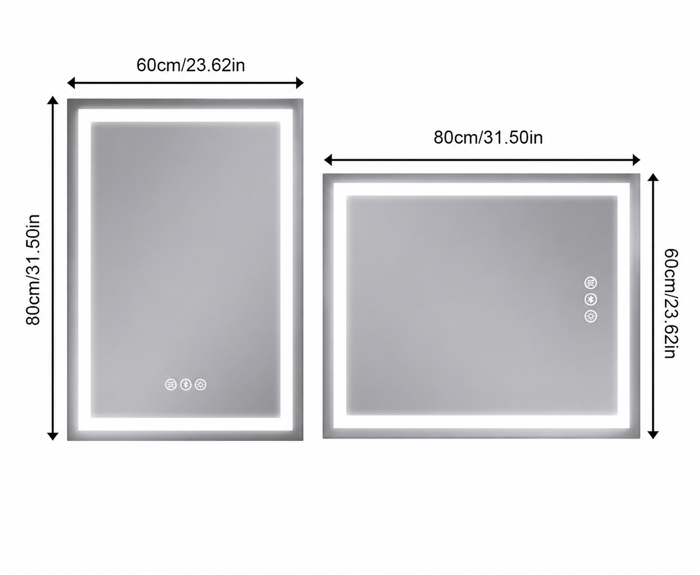 Smart LED Bathroom Mirror with Bluetooth Audio | 24x32