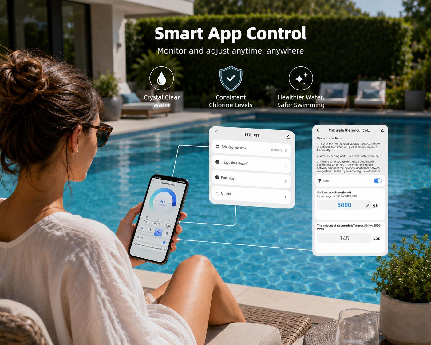 Smart Saltwater Pool Chlorinator System
