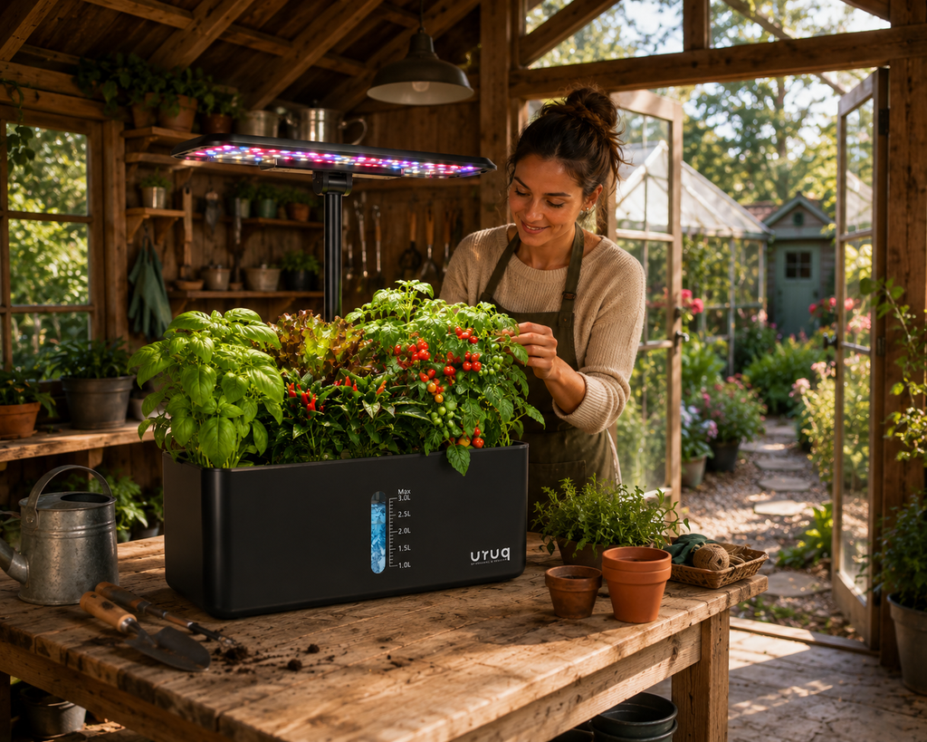 Indoor Hydroponic Garden with Smart Grow Light for Fresh Herbs