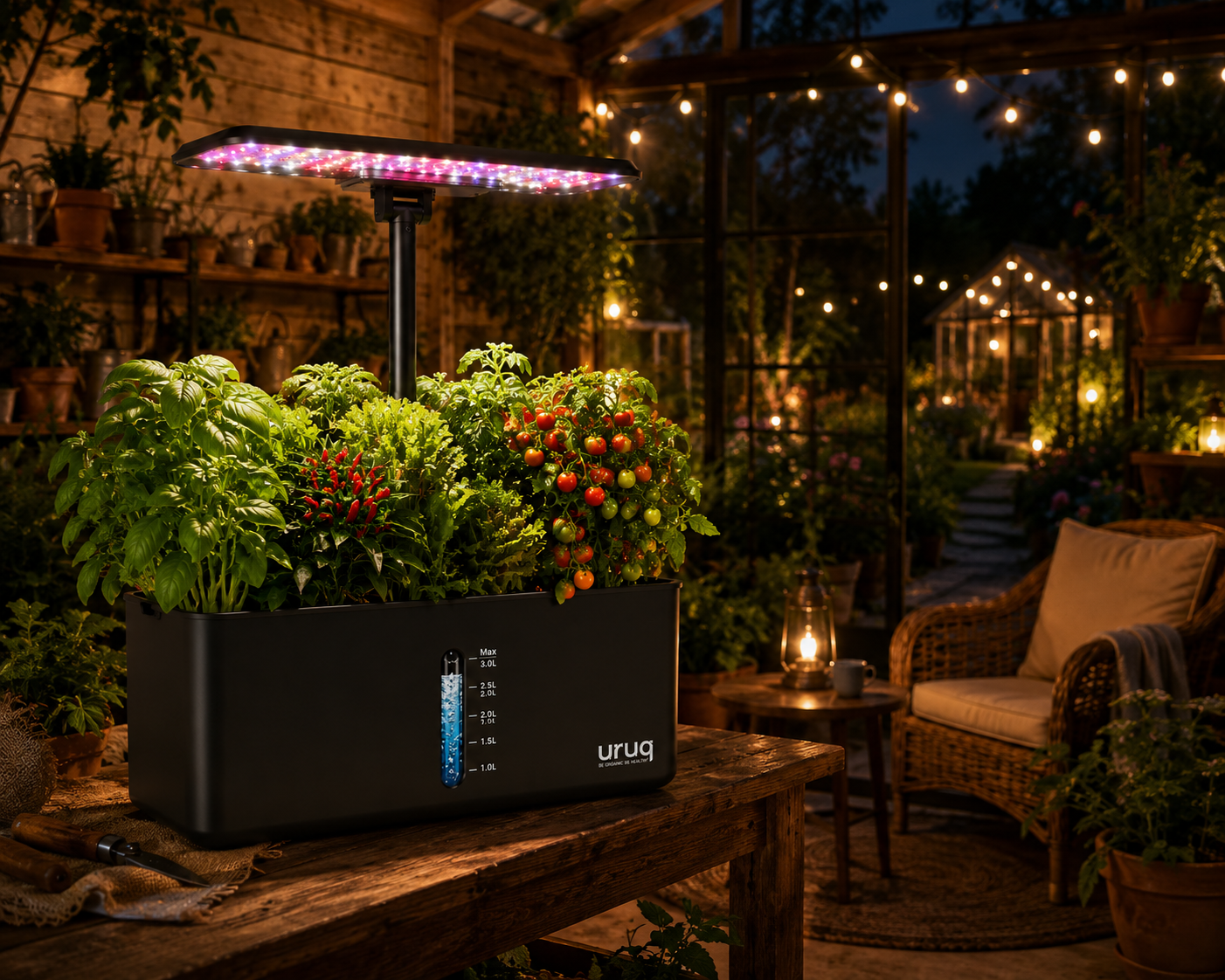 Indoor Hydroponic Garden with Smart Grow Light for Fresh Herbs