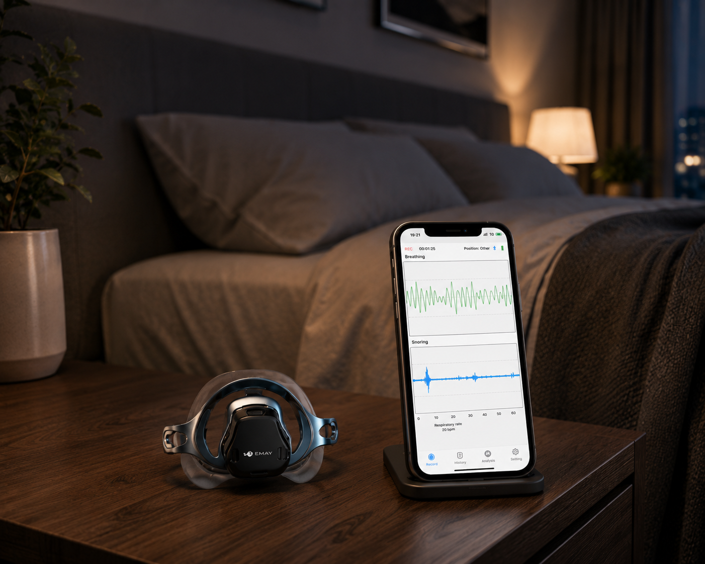 Smart Sleep Breathing Monitor with App-Based Health Insights