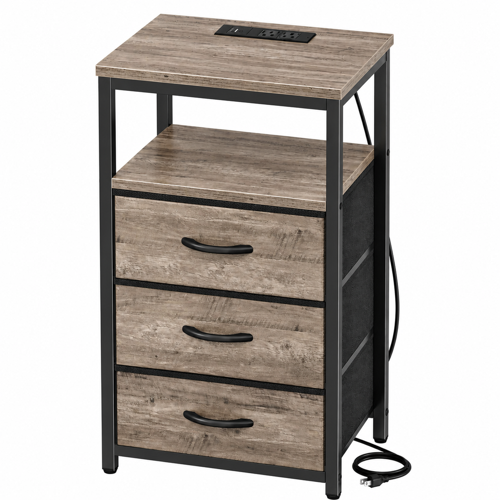 Smart Nightstand with Charging Station | Modern Bedroom Storage