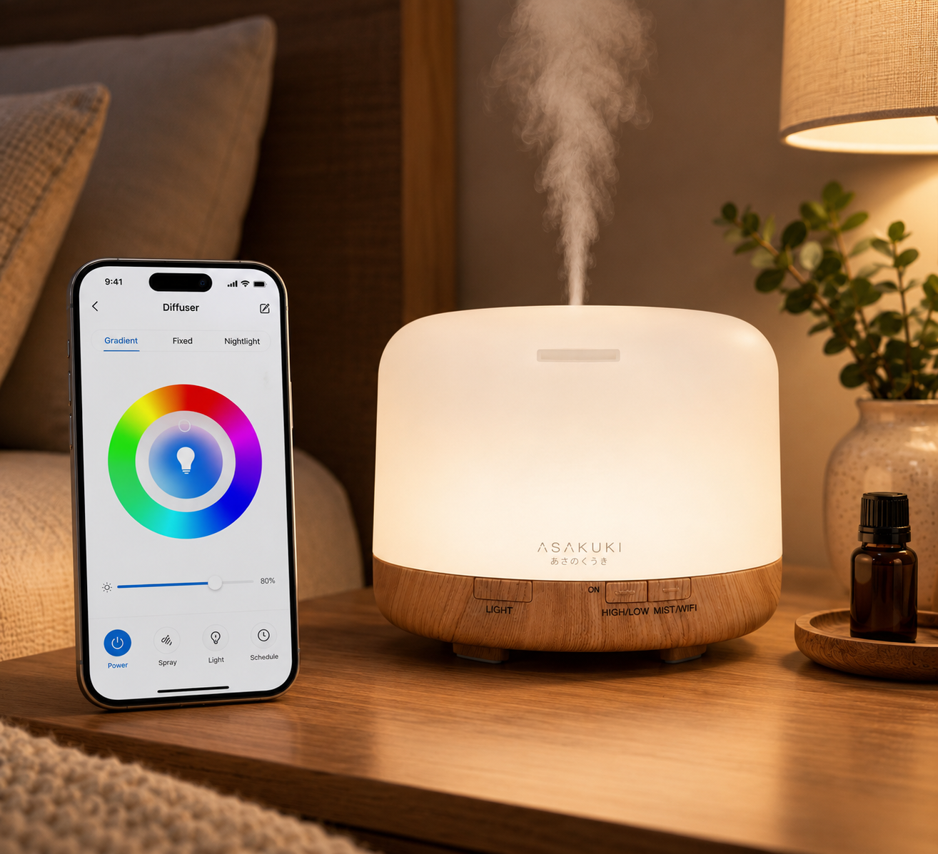 Smart WiFi Essential Oil Diffuser with App Control