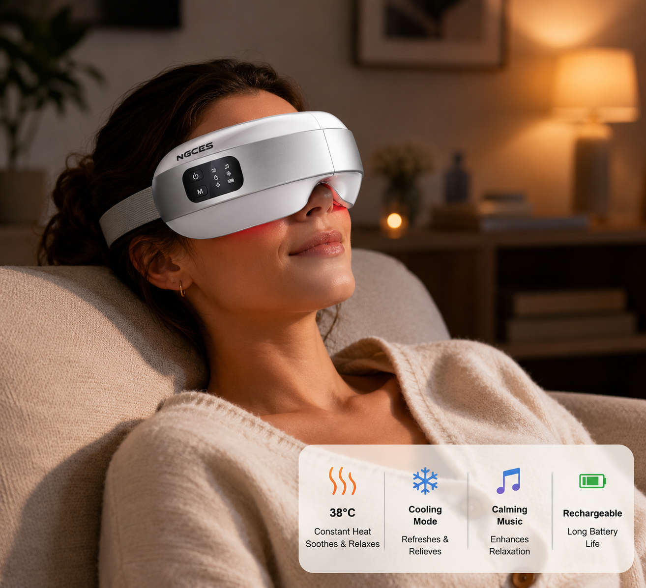 Smart Eye Massager with Heat & Cooling | Relaxation Sleep Mask