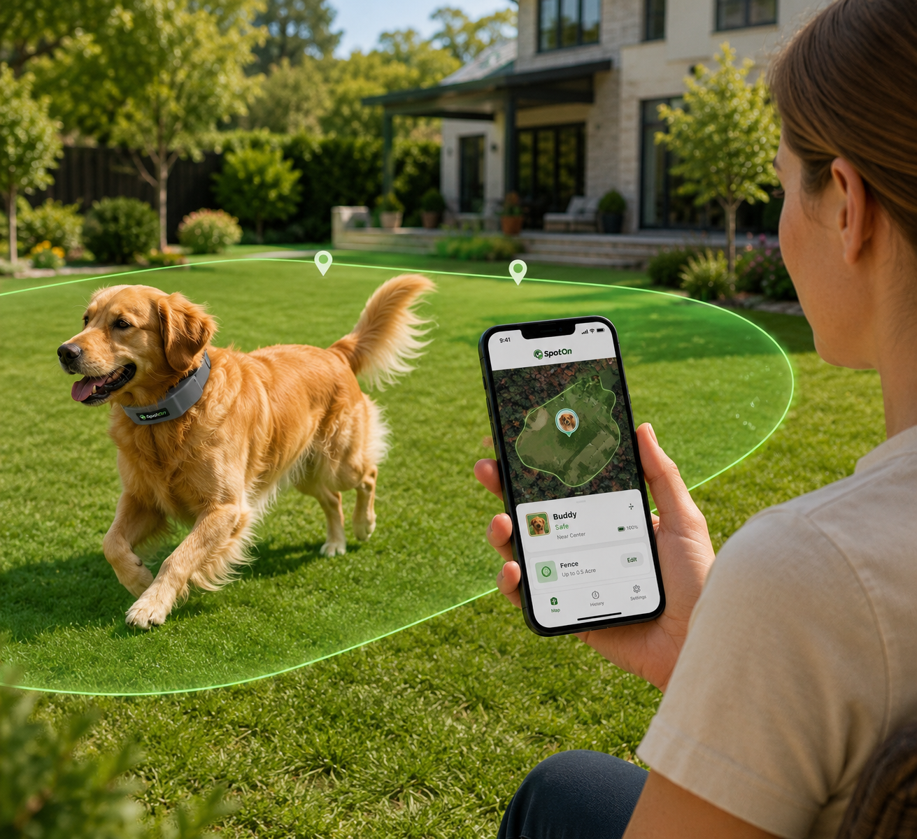 SpotOn Smart GPS Wireless Dog Fence Collar