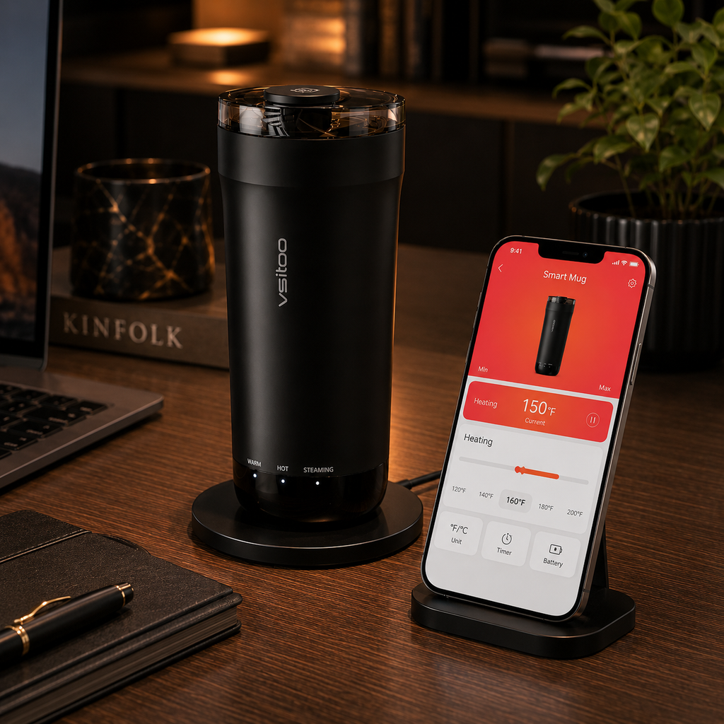 Smart Self-Heating Travel Mug with App Temperature Control