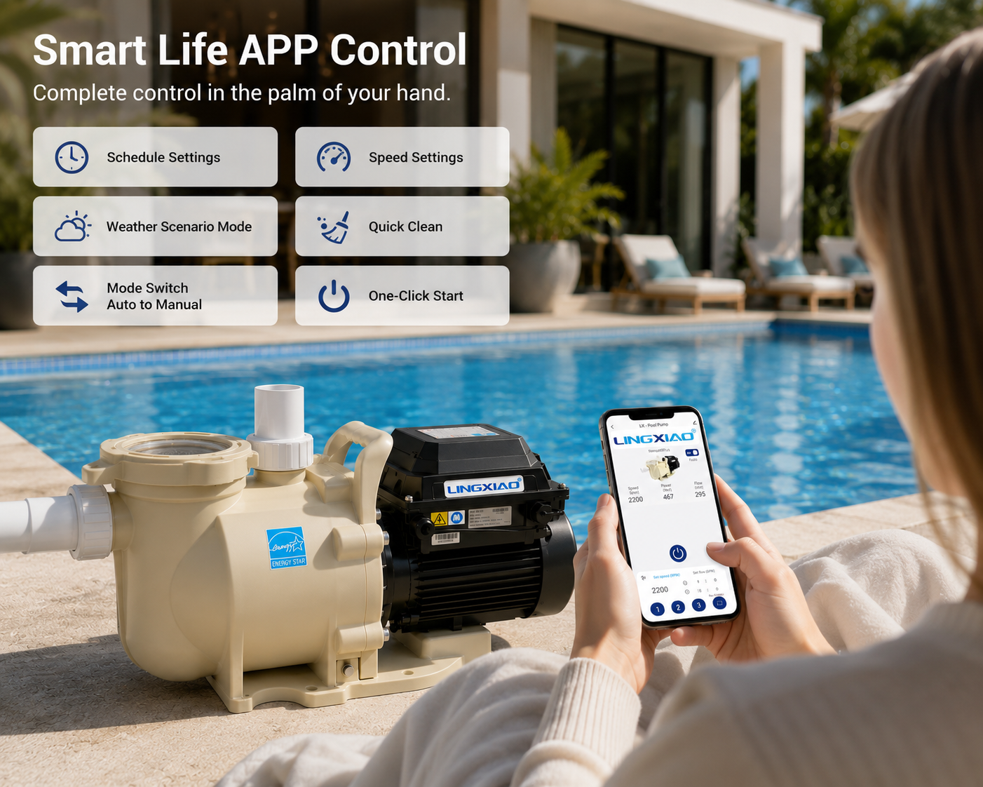 Smart Variable Speed Pool Pump Energy Efficient