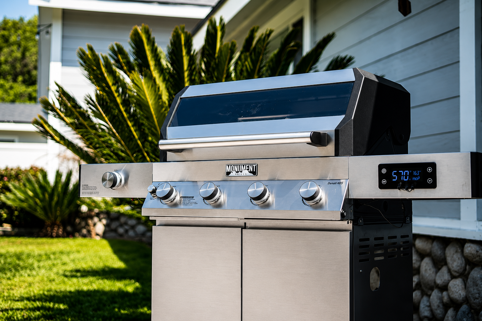 Smart 4-Burner Gas BBQ Grill with Rotisserie Kit