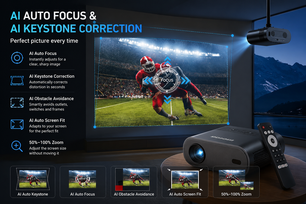 4K Smart Projector with Google TV and Voice Control